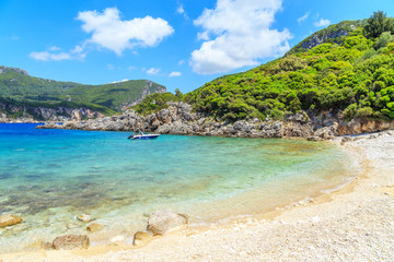 View of a Limni beach in Corfu, Greece