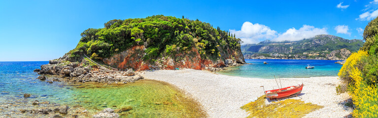 View of a Limni beach in Corfu, Greece - 155194829