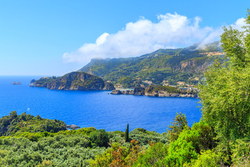Fototapeta na wymiar A panorama of Porto Timoni beach in Corfu, Greece