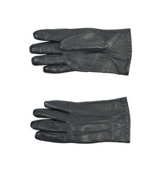 Sinlge black leather glove isolated