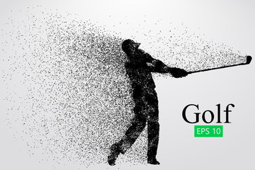 Silhouette of a golf player. Vector illustration