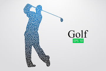 Fototapeta premium Silhouette of a golf player. Vector illustration