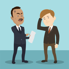 Fototapeta premium businessman interrogated by boss