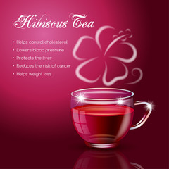 Tea properties and health benefits. Vector Illustration
