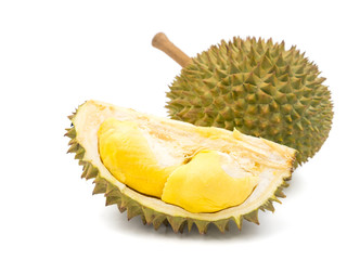 Obraz premium King of fruits, Durian on white background.