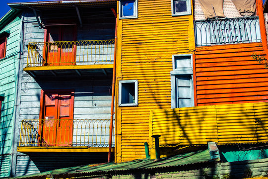 The colorful houses typical of Caminito, La boca - Buenos Aires - Argentina - South America.