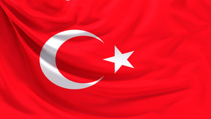 flag of Turkey 3d rendering