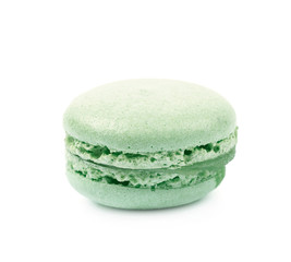 Single macaron cookie isolated