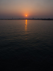 Obraz premium Sunrise at Pattaya Sea Bridge