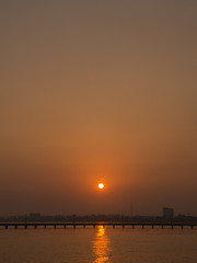 Obraz premium Sunrise at Pattaya Sea Bridge