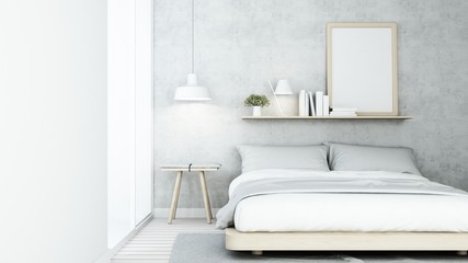 The Interior Loft style Bedroom space in condominium - 3D Rendering