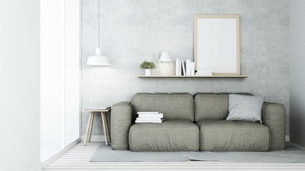 The Interior Loft style  living space in condominium - 3D Rendering