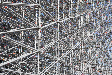 Construction workers on scaffolding