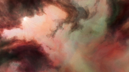 Nebula Clouds - Red  A magnificent display of nebula clouds in varying shades of red. © Saraid