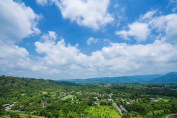 Fototapeta na wymiar Landscape view from Khun Dan Prakarn Chon Dam in Nakhon Nayok, Thailand