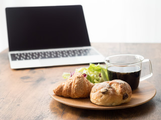 bread breakfast on table