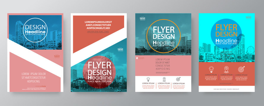 collection of poster flyer brochure cover layout design template  vector graphic elements and space for photo background in A4 size