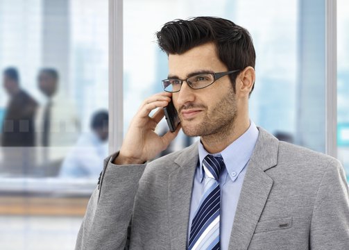 Businessman on the phone at office