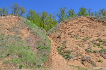Песчаные склоны волжского берега