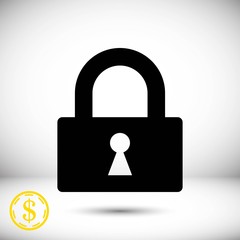 lock icon stock vector illustration flat design