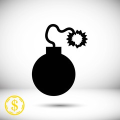 bomb icon stock vector illustration flat design