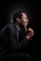 Handsome african black man studio portrait.