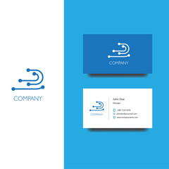 Electronics services or goods company logo and business card template