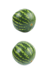 Single whole watermelon isolated