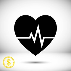 heart beat icon stock vector illustration flat design