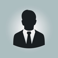 User icon of man in business suit. Flat design style.