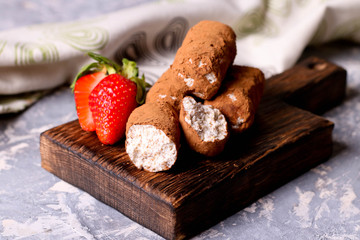 Traditional russian cake truffle potatoes