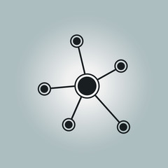 Social network single icon. Global technology. The network of social connections in the business.