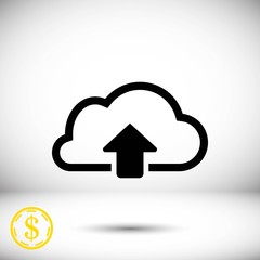 cloud upload icon stock vector illustration flat design