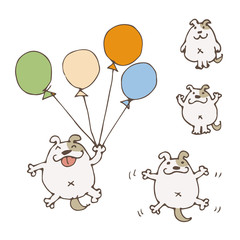 手描きの可愛い犬のマンガイラスト