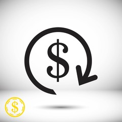 dollar money icon stock vector illustration flat design