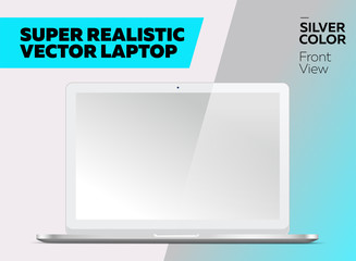 Super Realistic Vector Laptop with Blank Screen.