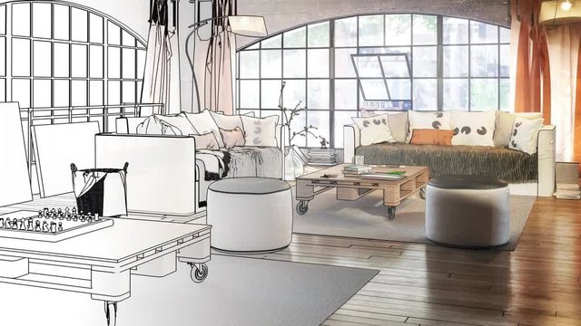 Postindustrial Penthouse Loft (loop, 4k UHD)