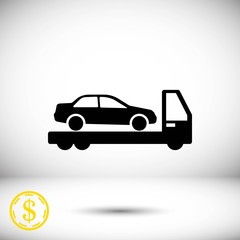 tow truck icon stock vector illustration flat design