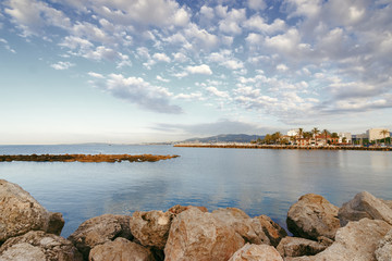 Fototapeta na wymiar Portixol beach at Palma de Mallorca