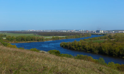 Panoramic view of the Don river. The landscape is photographed in Russia.