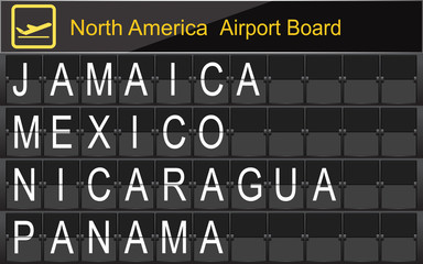 North America Country Airport Board Information