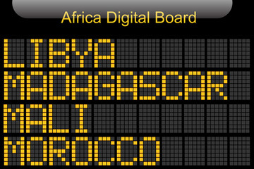 Africa Country Digital Board Information
