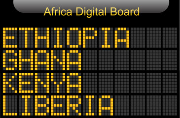 Fototapeta premium Africa Country Digital Board Information