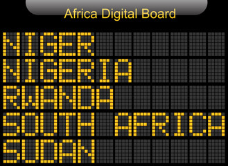Fototapeta premium Africa Country Digital Board Information