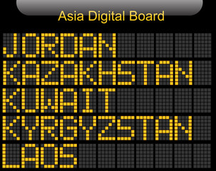 Fototapeta na wymiar Asia Country Digital Board Information
