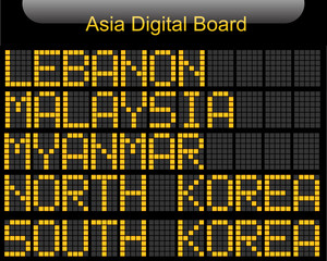 Fototapeta premium Asia Country Digital Board Information