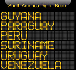 Fototapeta premium South America Country Digital Board Information