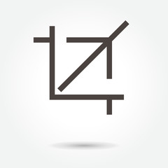 Crop icon. Flat style. Grey background. Vector illustration. on white background. logo