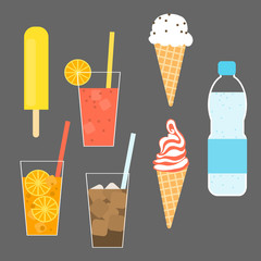 Summer drinks and ice-cream 