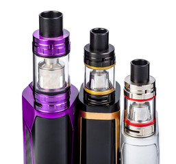 electronic cigarettes collection on white